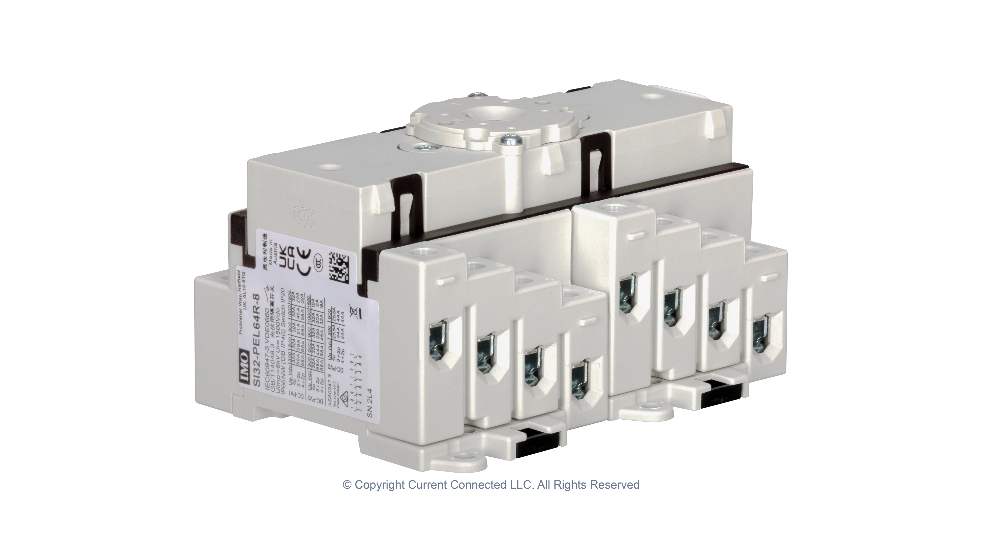 IMO DC Disconnect Rooftop Isolator Switch 8 Pole-4 String Internal Switch High quality photo of the IMO DC Disconnect Rooftop Isolator Switch 8 Pole-4 String Internal Switch. Photographed by Current Connected.