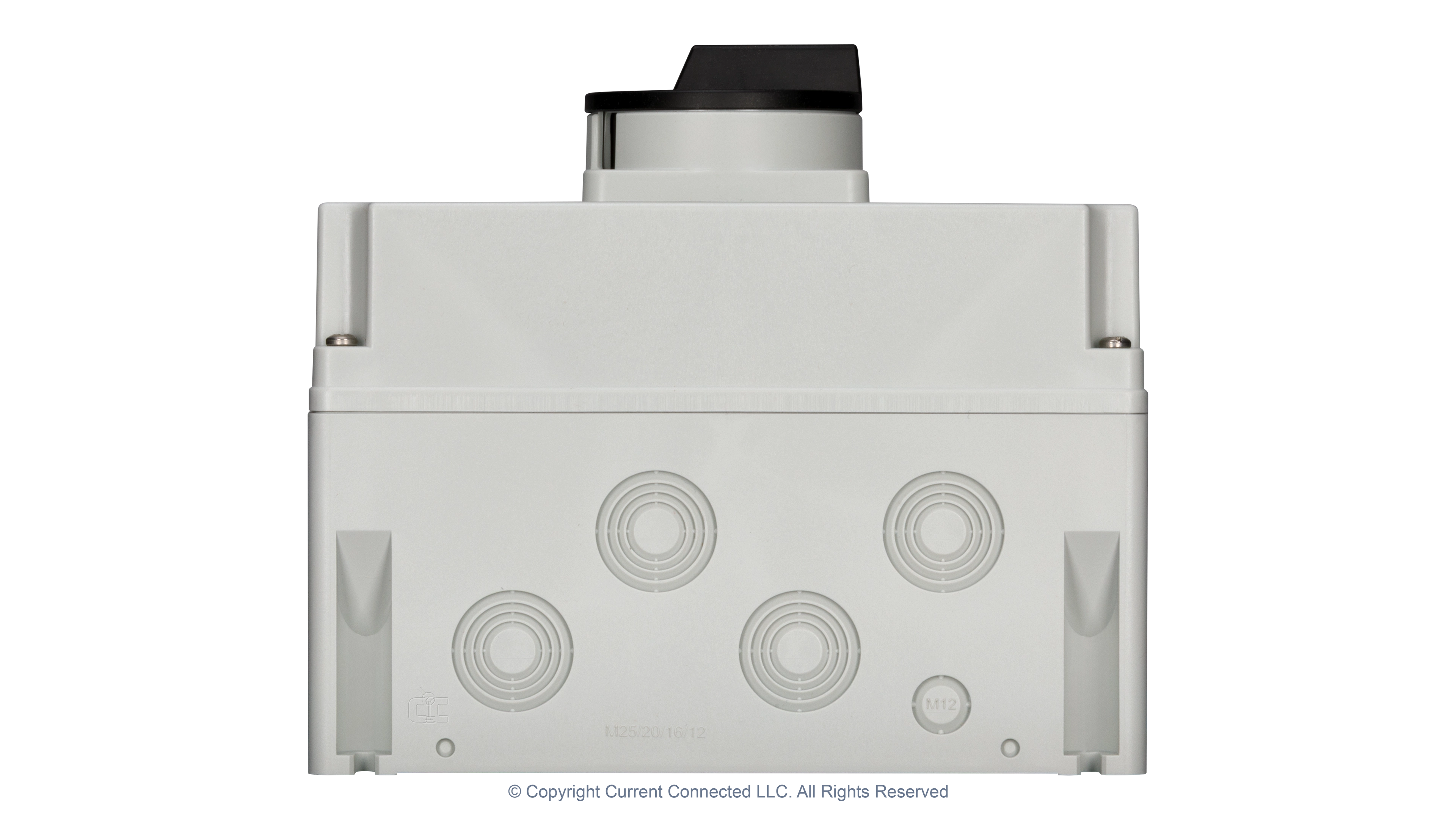 IMO DC Disconnect Rooftop Isolator Switch 8-Pole 4-String Bottom High quality photo of the IMO DC Disconnect Rooftop Isolator Switch 8-Pole 4-String Bottom view. Photographed by Current Connected.