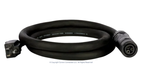 High quality photo of the EG4 - EG4120V15ACVODIP56PLUG - EG4 Chargeverter GC Power Cord 120V - Angled View. Photographed by Current Connected