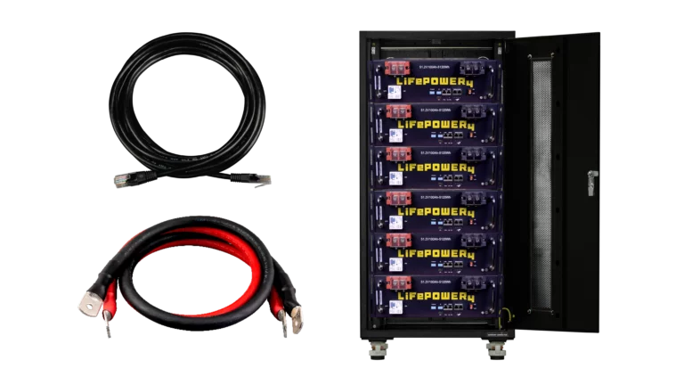 High quality photo of the EG4 6 Slot Rack Loaded LiFePower4v2 Kit. Photographed by Current Connected