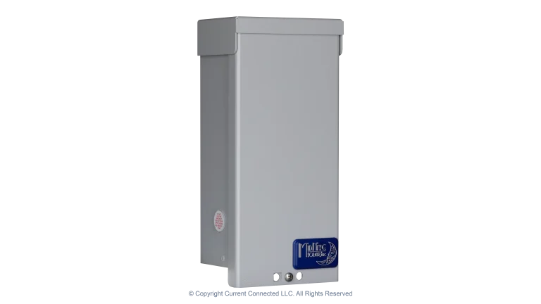 High quality photo of the Midnite Solar - MNPV3 PV Breaker/Combiner Box - Angled Left View. Photographed by Current Connected