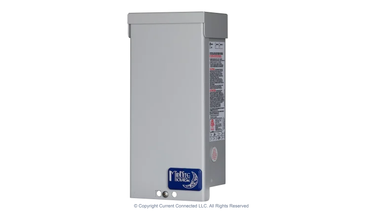 High quality photo of the Midnite Solar - MNPV3 - PV Breaker/Combiner Box - Angled Right View. Photographed by Current Connected