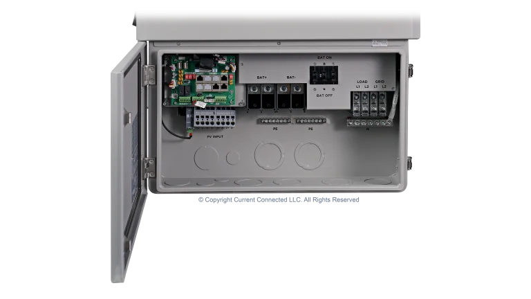 High quality photo of the EG4 - EG4INVFLXBOSS18V1 - FlexBOSS18 13kW AC Hybrid Inverter - Interior View. Photographed by Current Connected