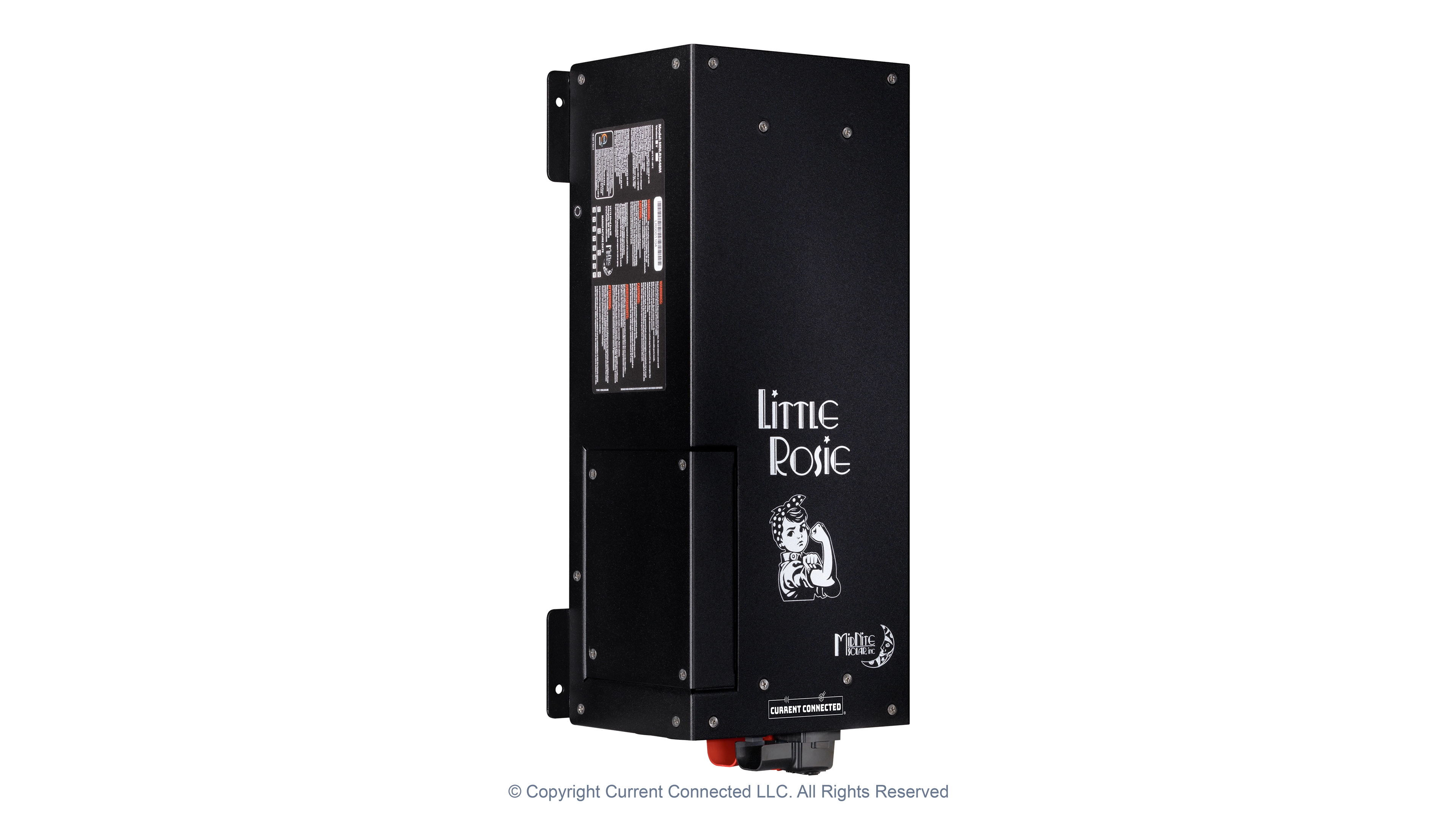 Midnite Solar - MNLR3648M - Little Rosie 48V 3600W 120V Inverter-60A Charger - Left Angled View High quality photo of the Midnite Solar - MNLR3648M - Little Rosie 48V 3600W 120V Inverter-60A Charger - Left Angled View. Photographed by Current Connected