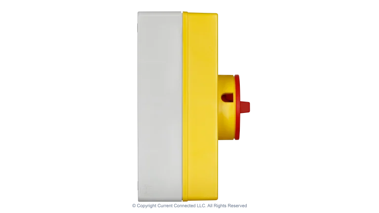 High quality photo of the IMO - PE69-3020L - Isolator 3Pole 20A+32A - Side View. Photographed by Current Connected