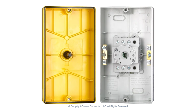 High quality photo of the IMO - PE69-3020L - Isolator 3Pole 20A+32A - Internal View. Photographed by Current Connected.