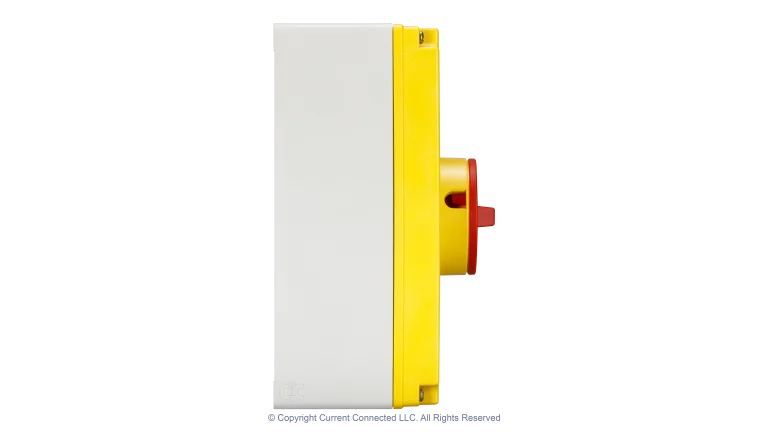 High quality photo of the IMO - PE69-3063 - PV Isolator 63/125 - Side View. Photographed by Current Connected.