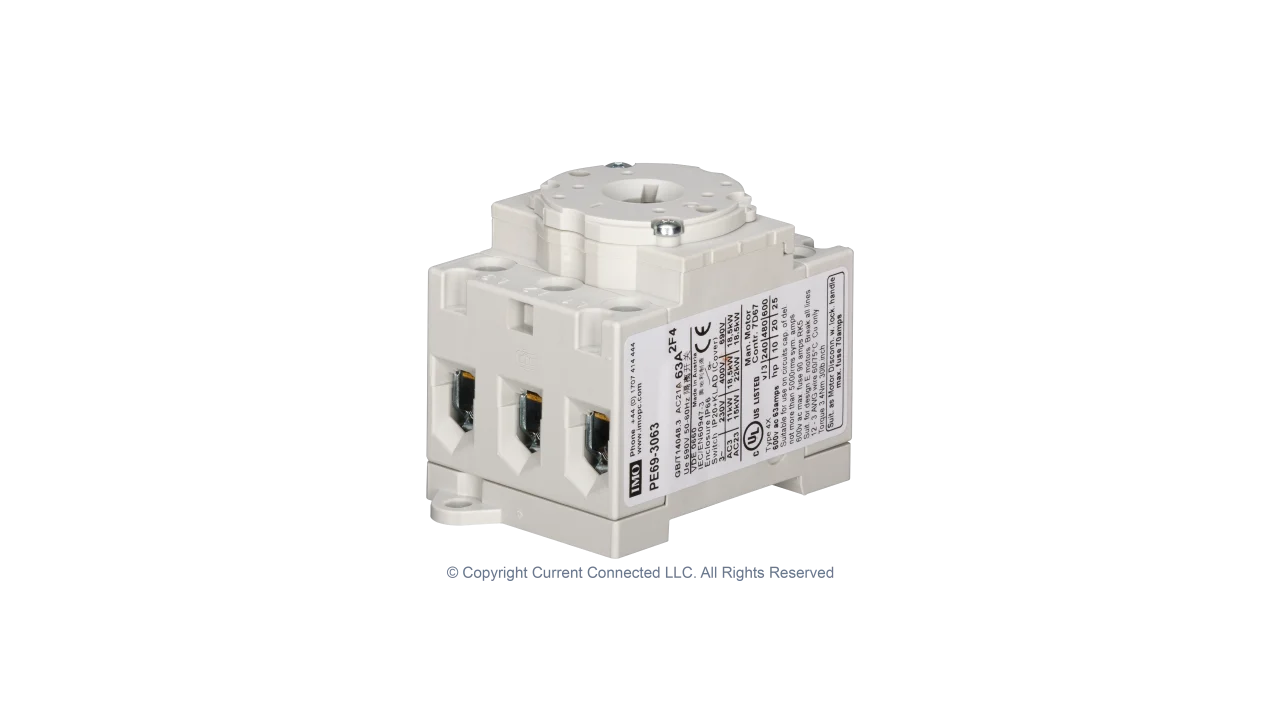 High quality photo of the IMO PV (Solar) Isolator 63A Internal Isolator. Photographed by Current Connected.
