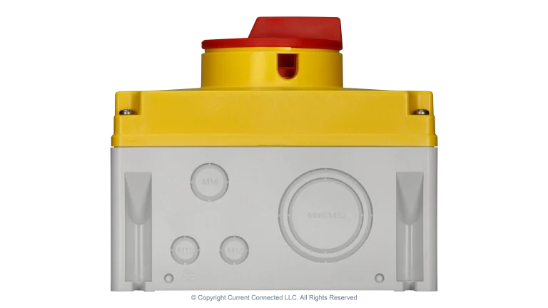 High quality photo of the IMO - PE69-3063 - PV (Solar) Isolator 63-125 Bottom view. Photographed by Current Connected.