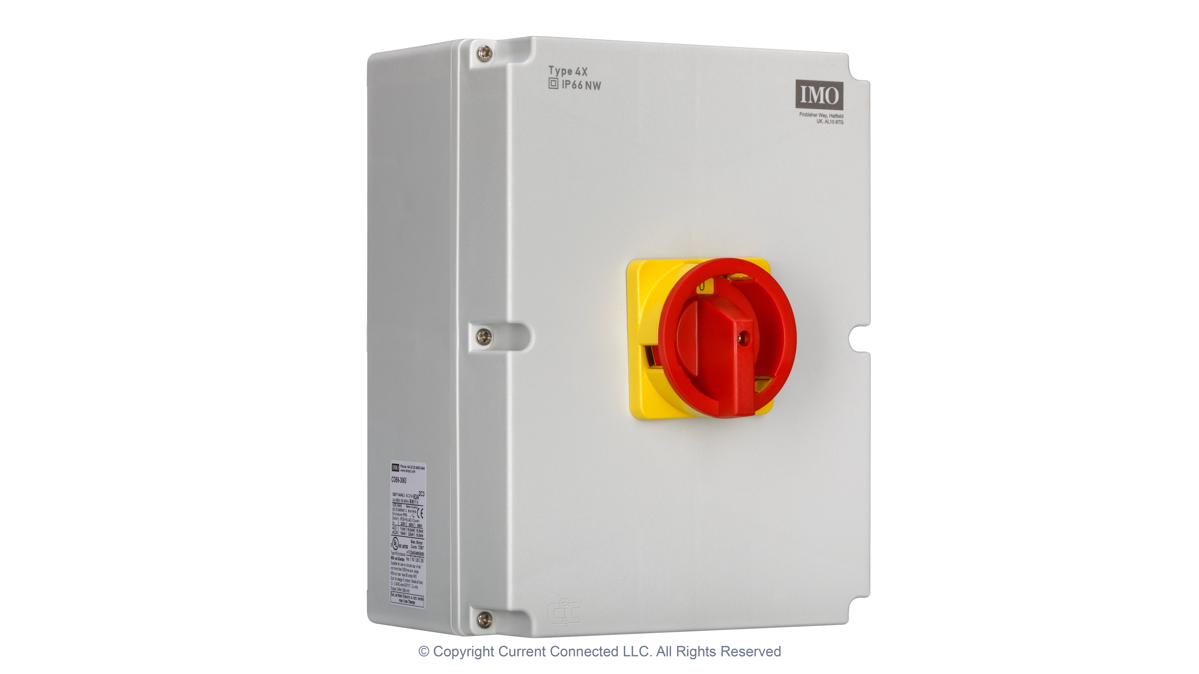 High quality photo of the IMO Changeover Switch, 3 Pole 63A ISO. Photographed by Current Connected.