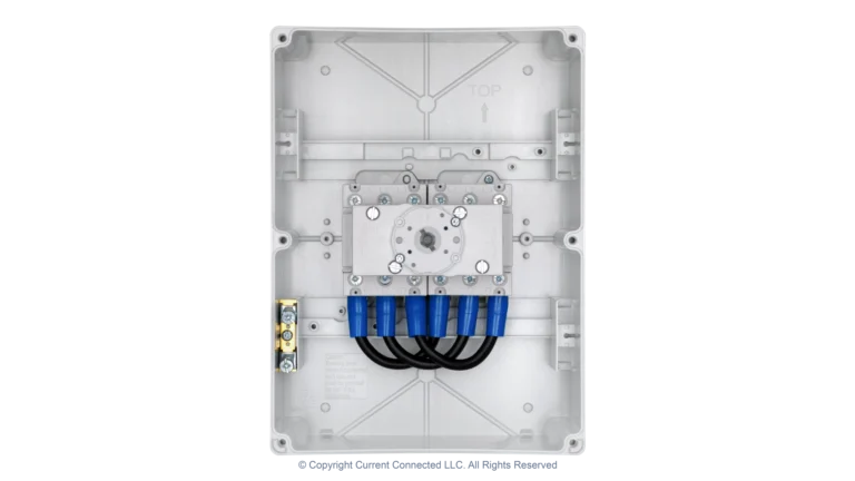 High quality photo of the IMO Changeover Switch, 3 Pole 63A Internal Jumper Option. Photographed by Current Connected.