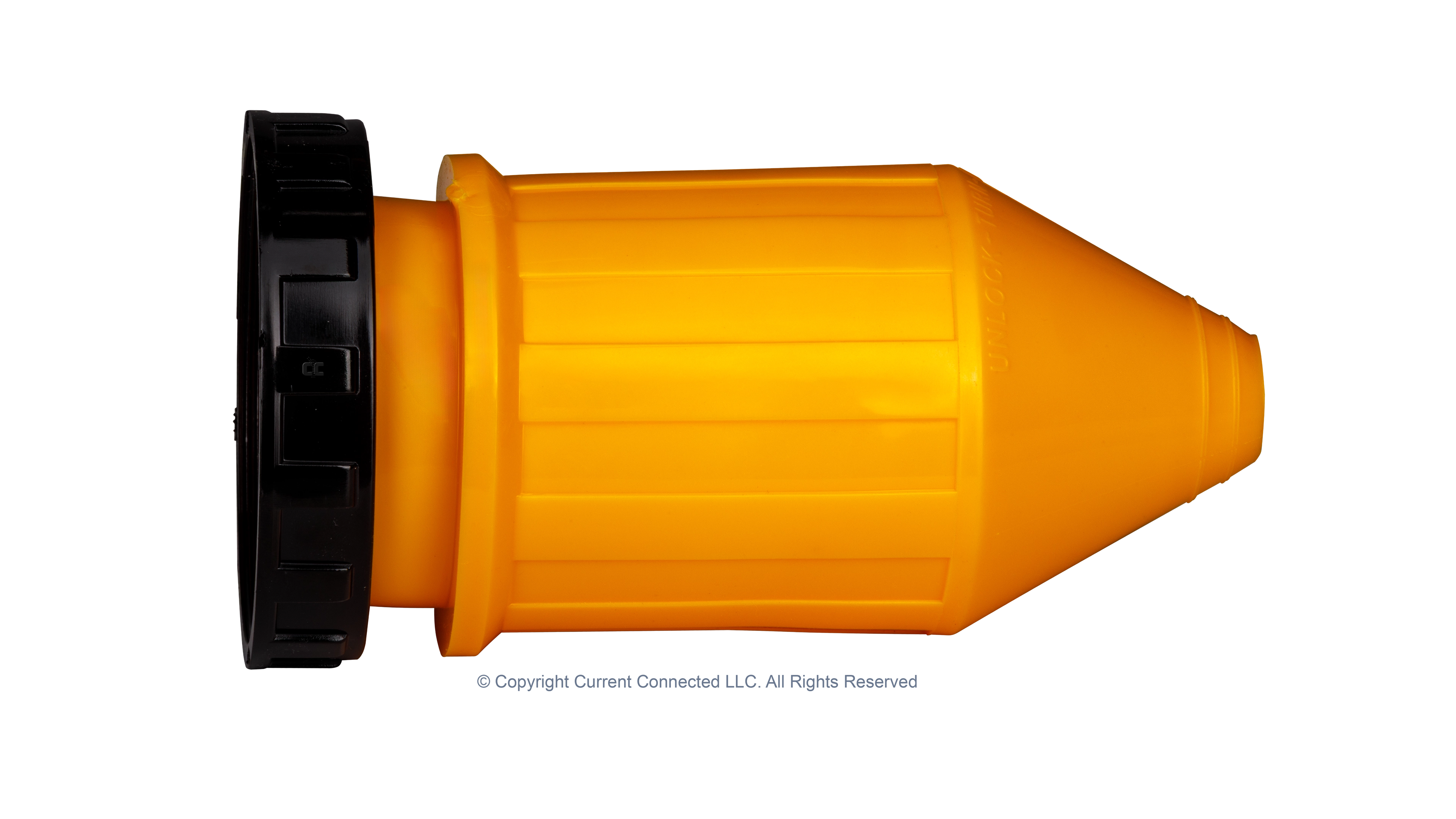 Marinco - 6364CRV.VPK - 50A Connector + Boot Kit. Boot Sidepsd High quality photo of the boot for a Marinco 50A twist-lock cord-end, photographed by Current Connected