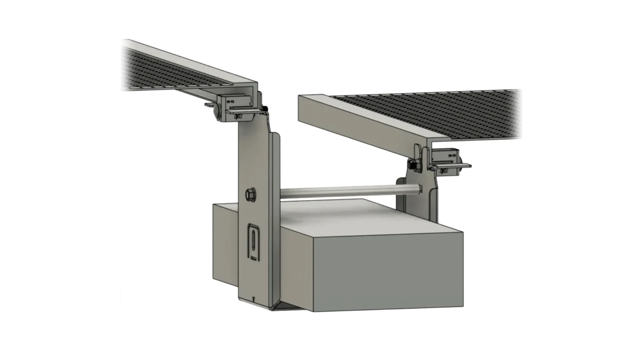 Image of the IntegraRack - IR-05RF1005 - IR-05 BallastBase Flat Roof Mount - Right tilt. Provided by IntegraRack.
