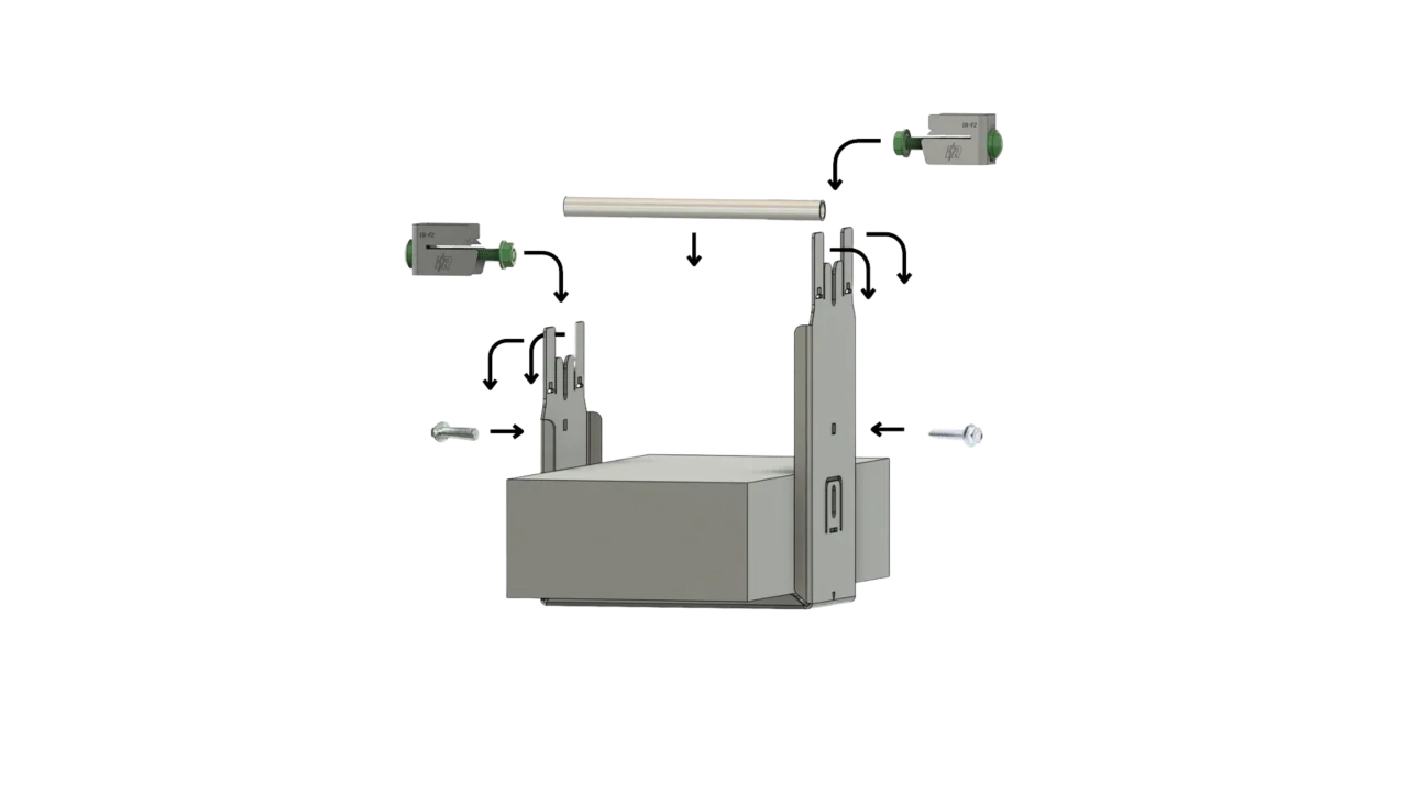 Image of the IntegraRack - IR-05RF1005 - IR-05 BallastBase Flat Roof Mount - Assembly View. Provided by IntegraRack