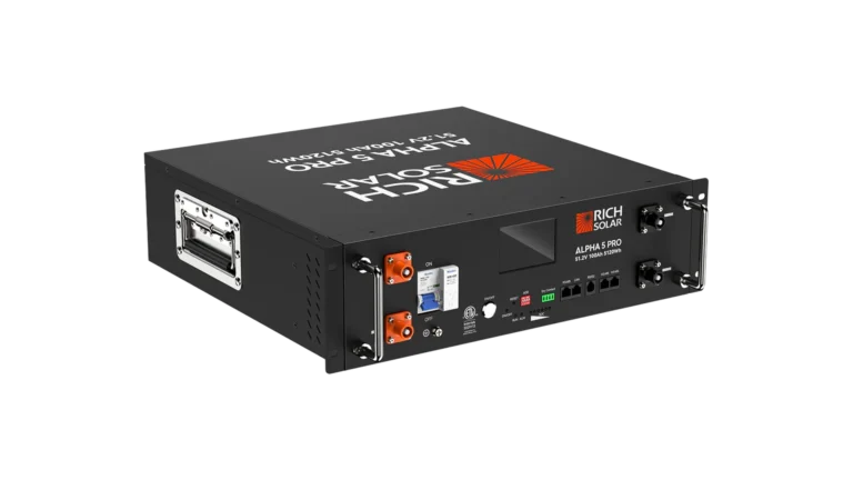 Rich Solar - RS-B5121P - ALPHA 5 PRO 51.2V 100Ah LiFePO4 Battery - Angled Front View