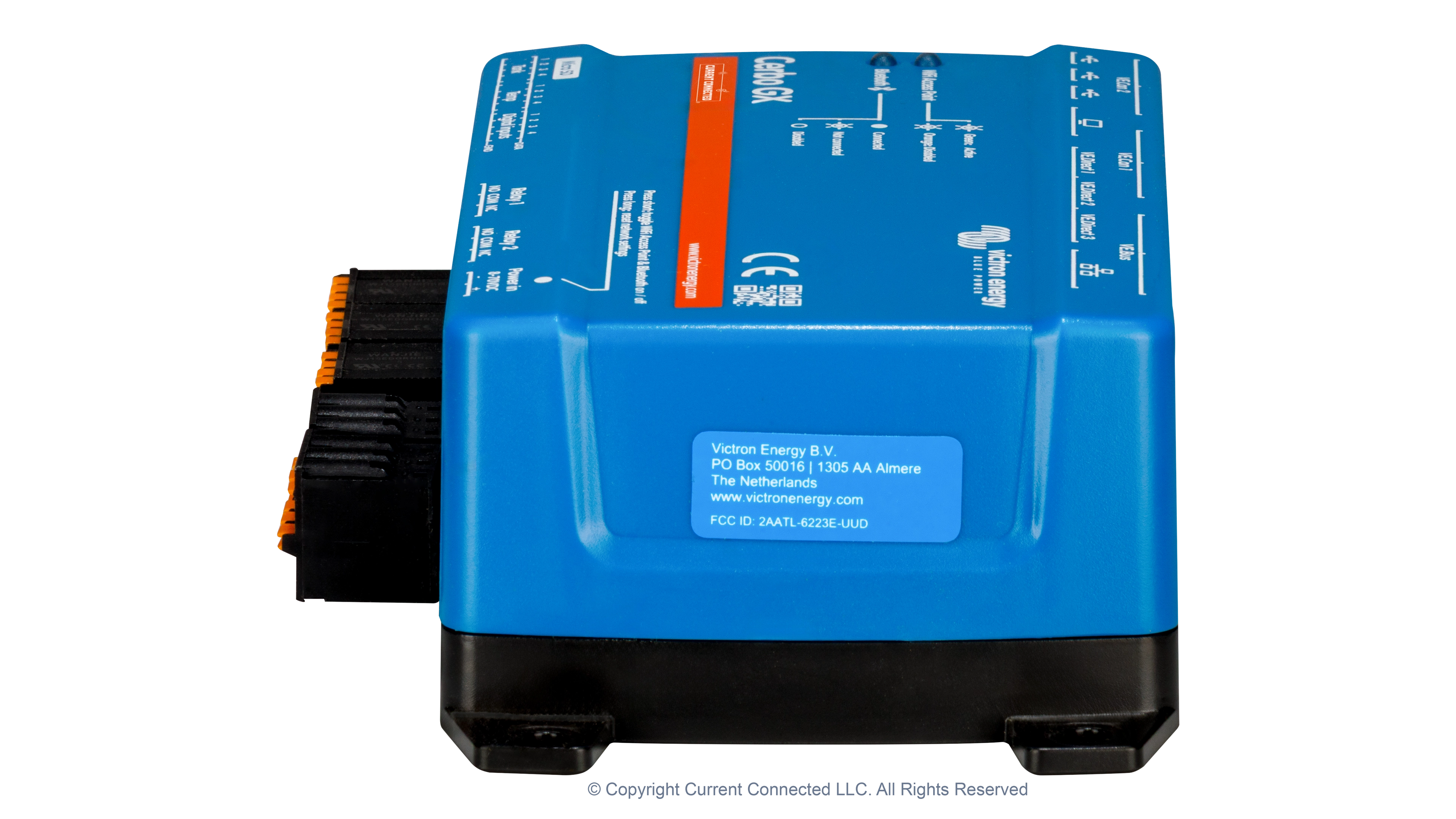 High quality photo of the right side of the Victron BPP900451100 Cerbo GX MK2 System Controller - photographed by Current Connected