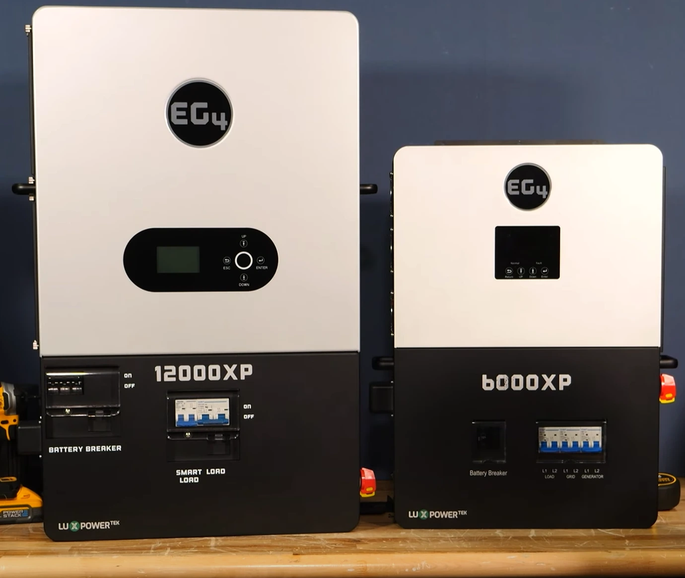 High quality photo of EG4's 12,000XP and the 6000XP featured in the Current Connected weekly newsletter. Photographed by Current Connected.