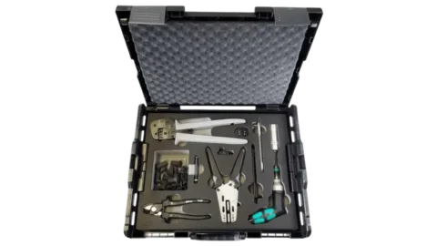 High quality photo of Staubli - 32.6128-64100 - MC4 Tool Kit UL - Open Front View provided by Zoro.