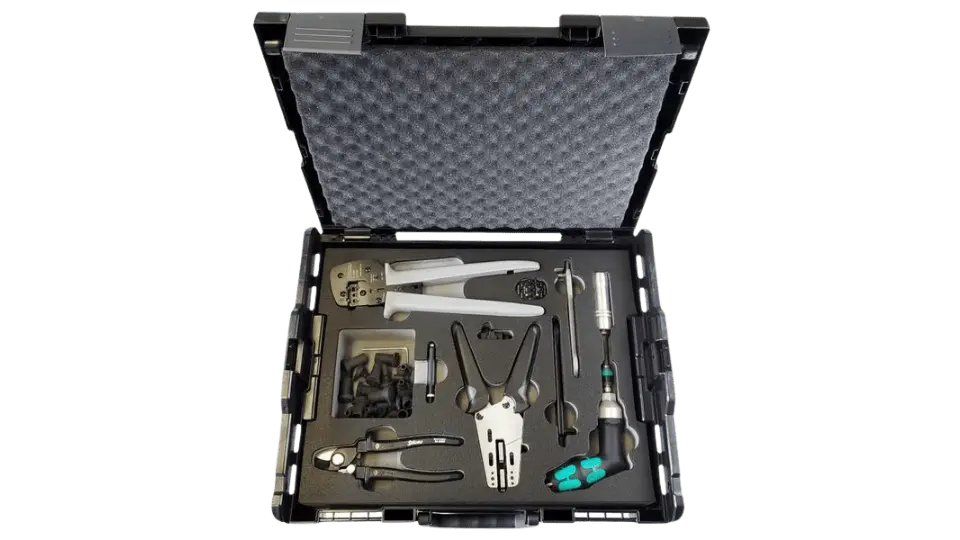 High quality photo of Staubli - 32.6128-64100 - MC4 Tool Kit UL - Open Front View provided by Zoro.