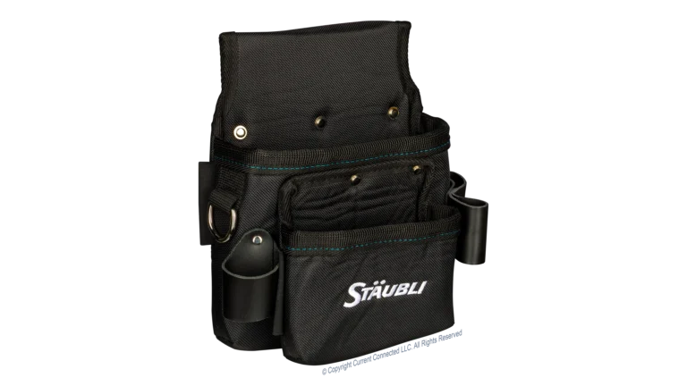 High quality photo of the Staubli - 32.0387 - Staubli Installer Tool Belt SET Installer tool belt SET - Large Bag Angled View. Photographed by Current Connected