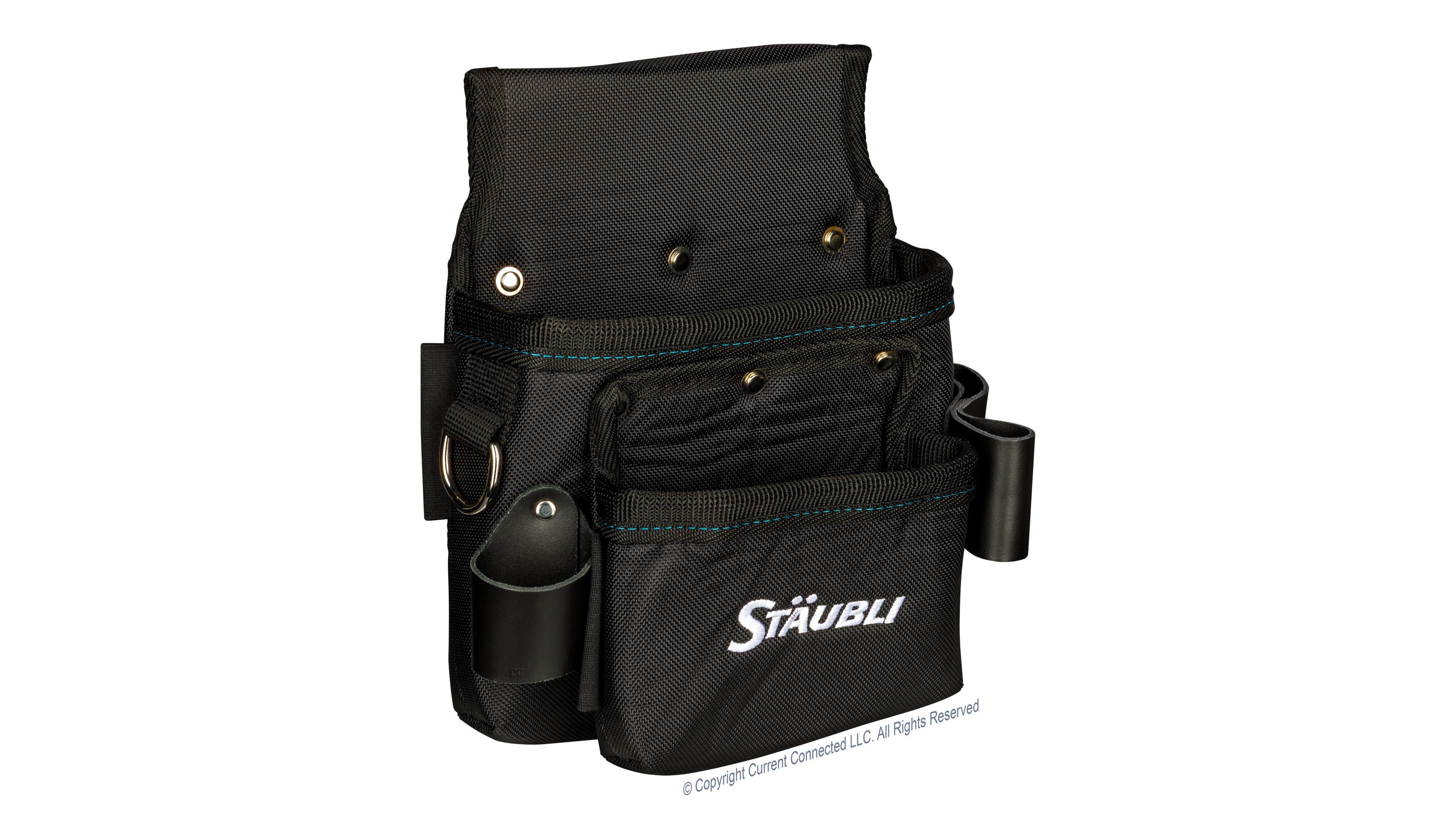 High quality photo of the Staubli - 32.0387 - Staubli Installer Tool Belt SET Installer tool belt SET - Large Bag Angled View. Photographed by Current Connected