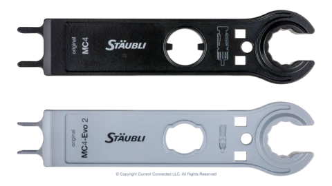 High quality photo of the Staubli - 32.6058 - PV-MS-PLS Open-end spanner set Top View. Photographed by Current Connected