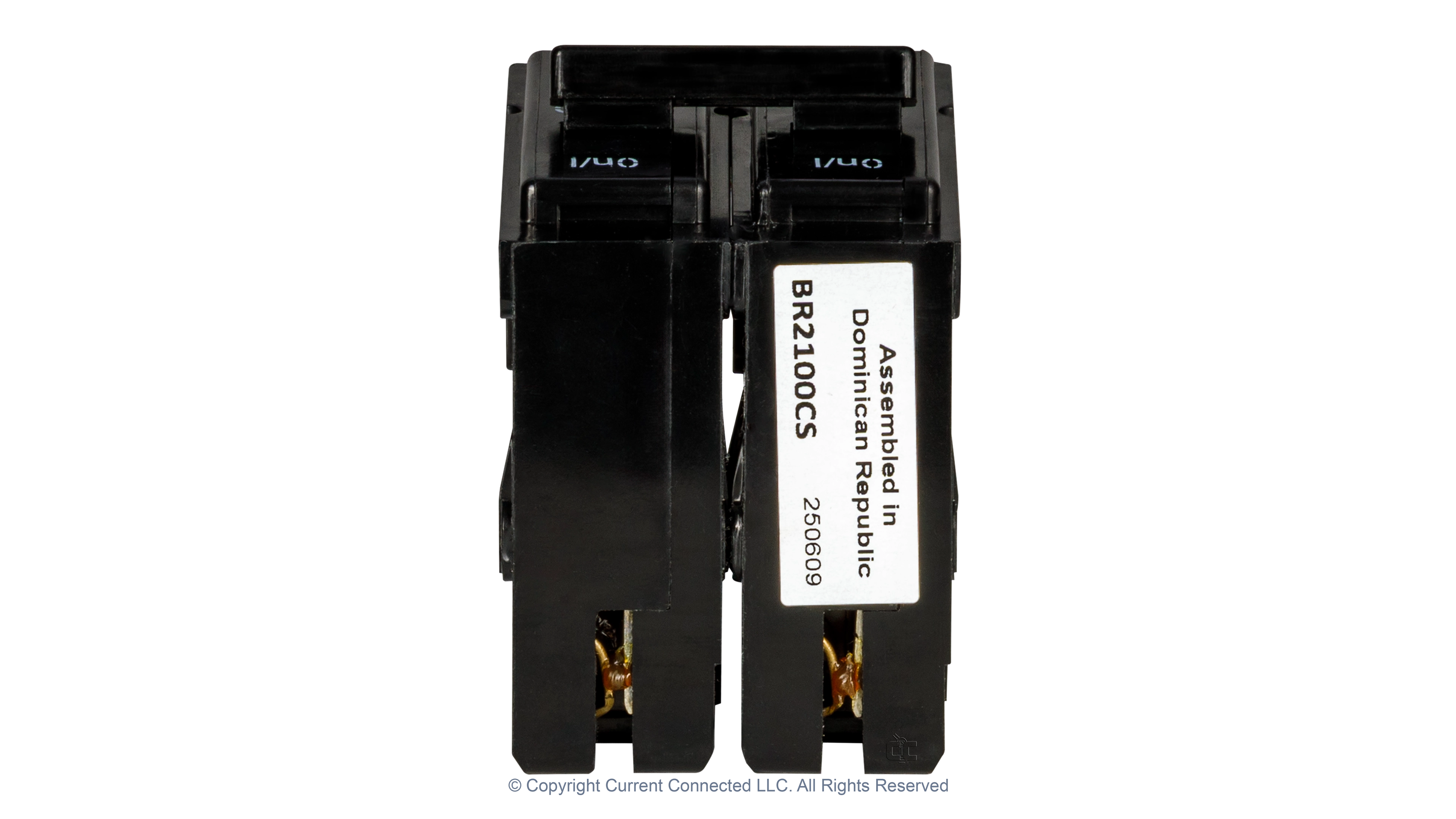 Eaton - BR2100 - Double Pole Breaker 100A - Top View High quality photo of the Eaton - BR2100 - Double Pole Breaker 100A - Top View. Photographed by Current Connected