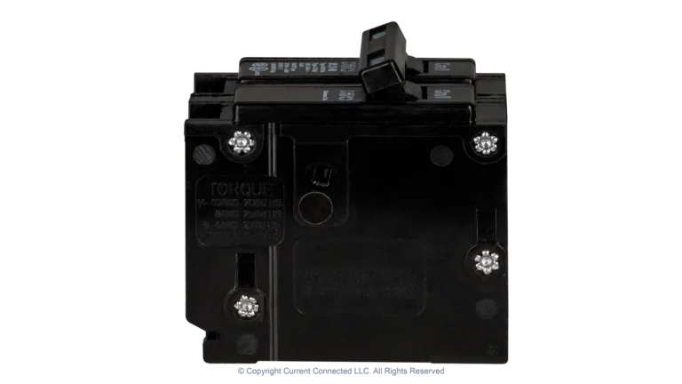 High quality photo of the Eaton - BR2100 - Double Pole Breaker 100A - Side View. Photographed by Current Connected