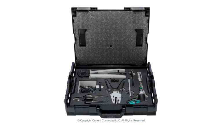 High quality photo of the Staubli - 32.6128-64100 - MC4 and MC4-Evo 2 Connector Installation Tool Set (UL) - Case Open View. Photographed by Current Connected