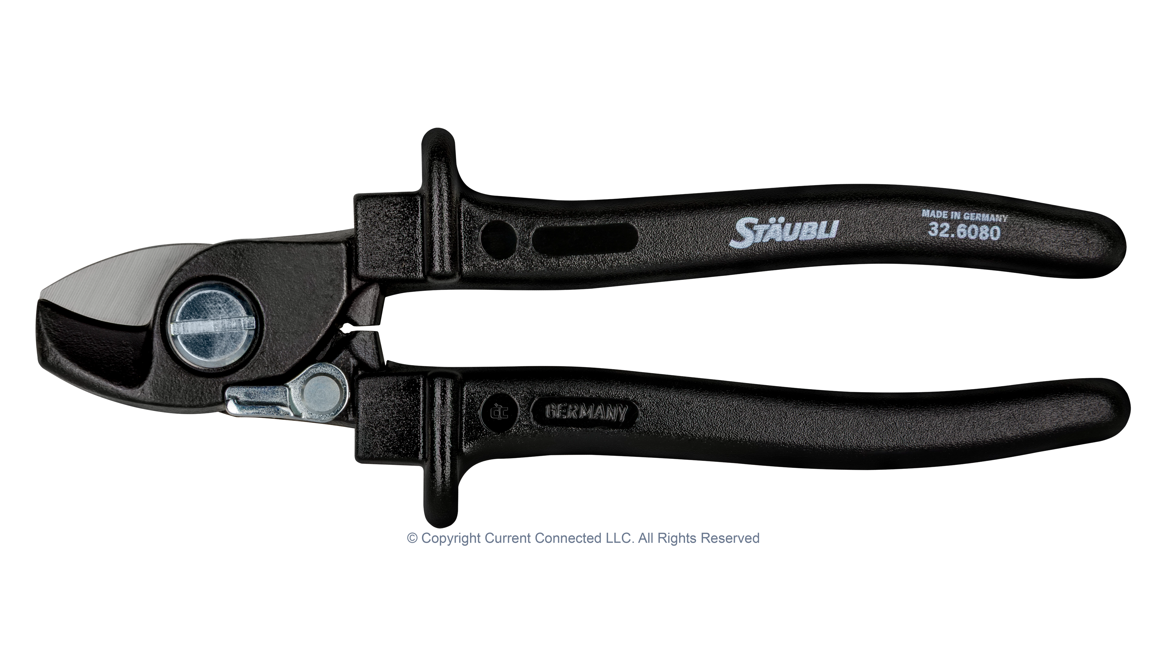 Staubli - 32.6080 - PV-WZ-KS Cable Shears - Closed Side View High quality photo of the Staubli - 32.6080 - PV-WZ-KS Cable Shears - Closed Side View. Photographed by Current Connected