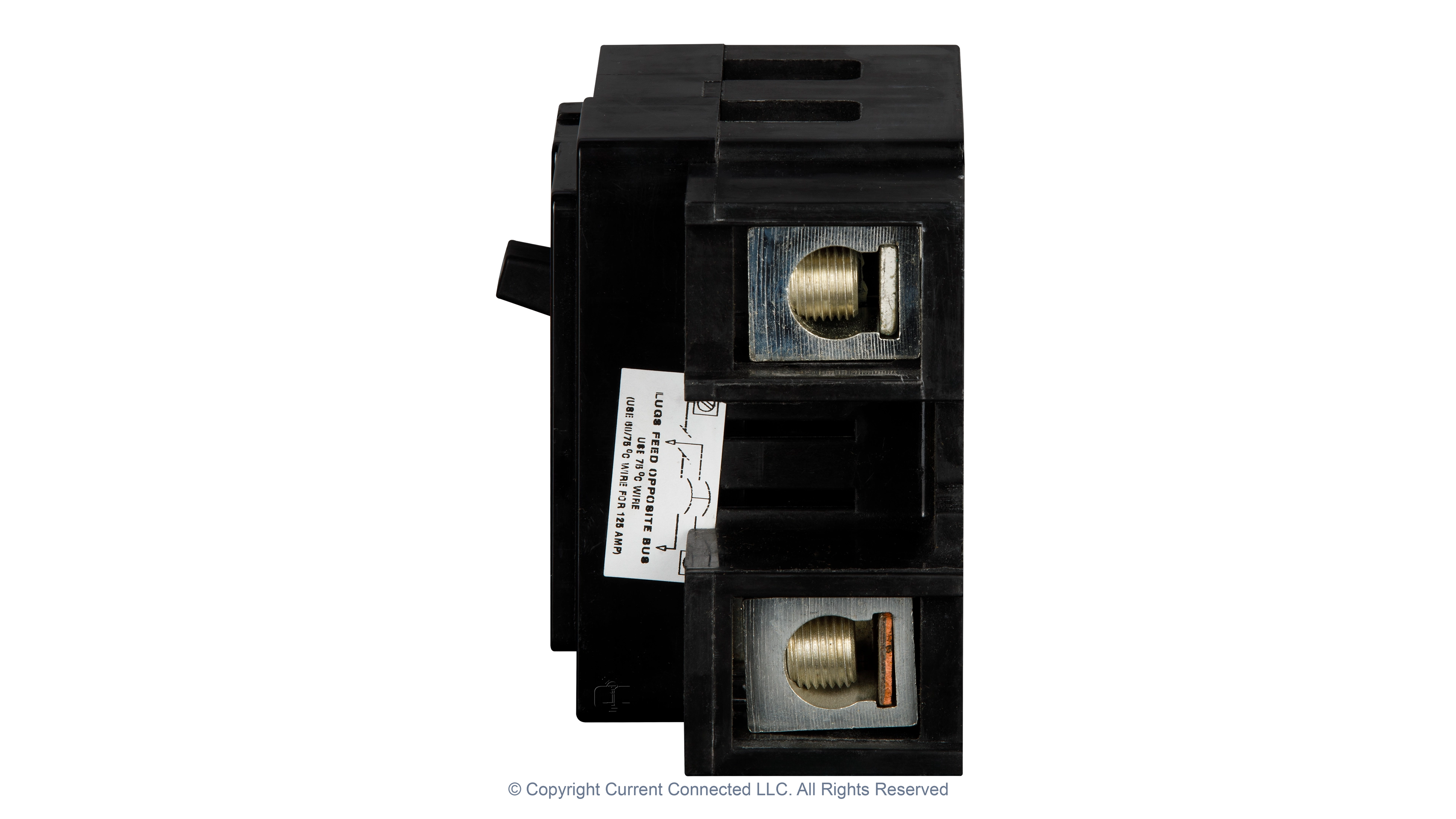 Eaton - CSR2200N - CSR 200 Amp 2-Pole 25 kAIC Main Circuit Breaker - Side Terminal View High quality photo of the Eaton - CSR2200N - CSR 200 Amp 2-Pole 25 kAIC Main Circuit Breaker - Side Terminal View. Photographed by Current Connected