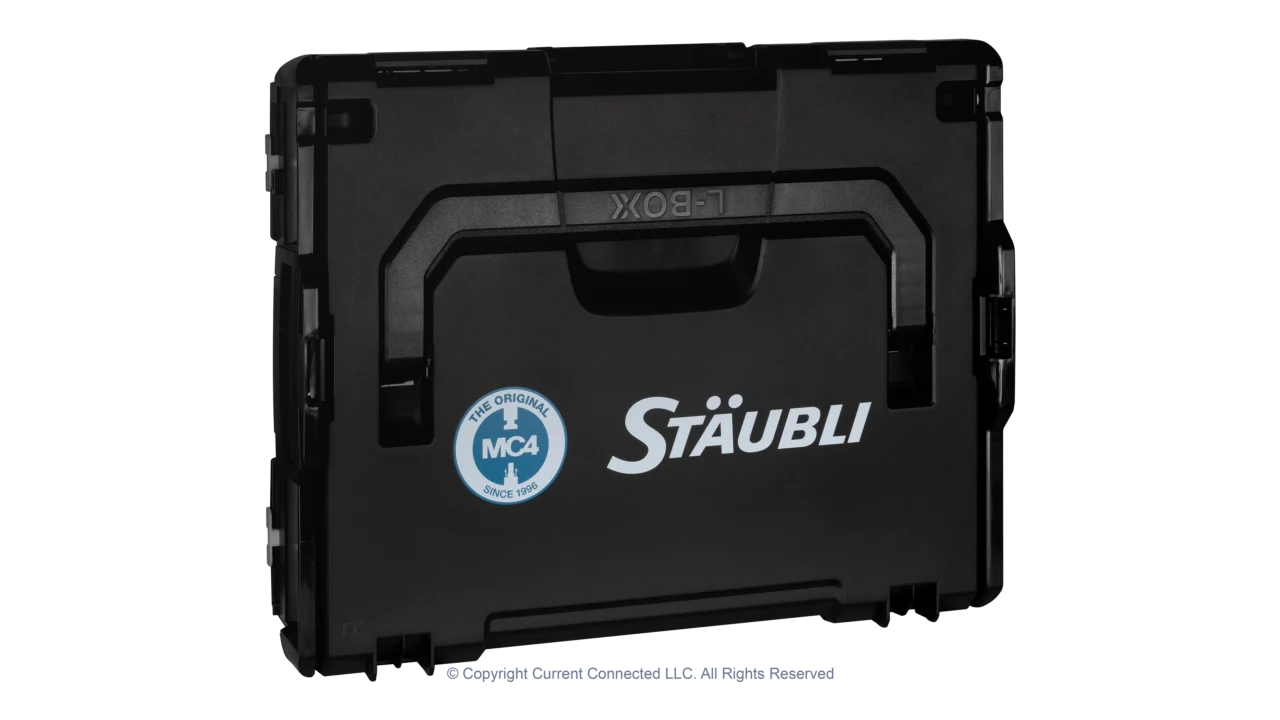 High quality photo of the Staubli - 32.6128-64100 - MC4 and MC4-Evo 2 Connector Installation Tool Set (UL) - Case Closed View. Photographed by Current Connected