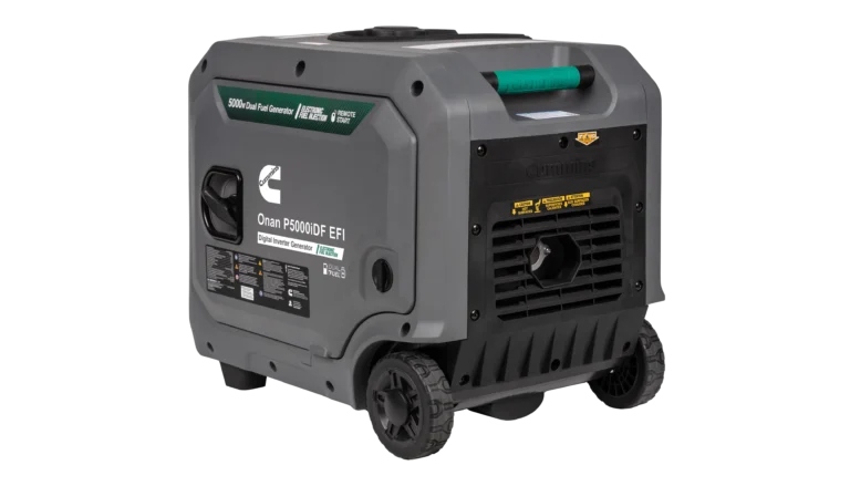 Cummins - A075C500 - Onan P5000iDF EFI Dual-Fuel Inverter Generator - Angled Back View