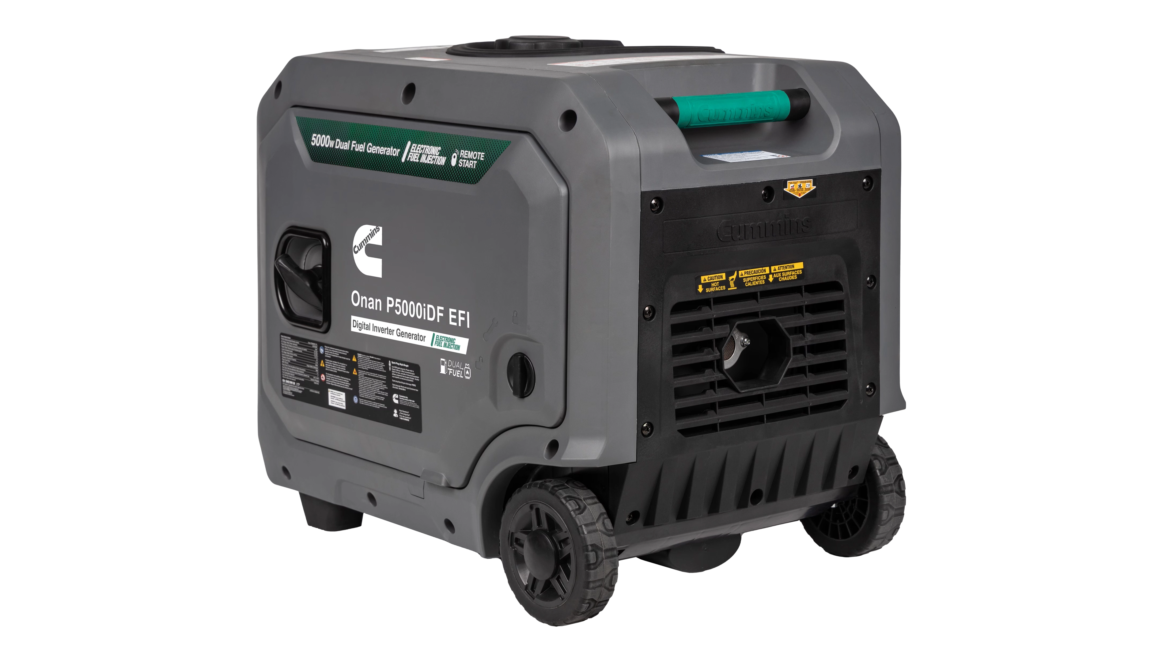 Cummins - A075C500 - Onan P5000iDF EFI Dual-Fuel Inverter Generator - Angled Back View Cummins - A075C500 - Onan P5000iDF EFI Dual-Fuel Inverter Generator - Angled Back View