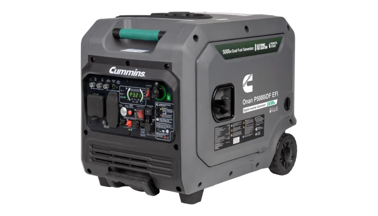 Cummins - A075C500 - Onan P5000iDF EFI Dual-Fuel Inverter Generator - Angled Front View