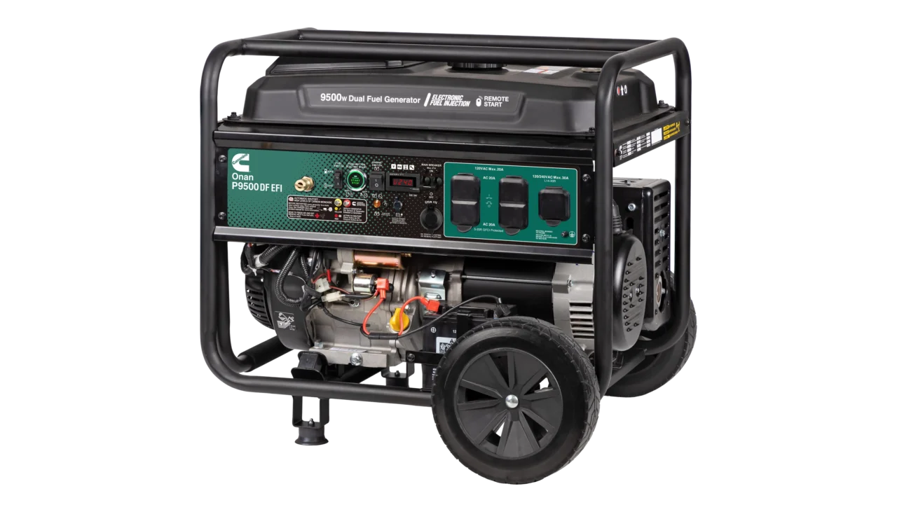 Cummins - A075C509 - Onan P9500DF EFI Dual-Fuel Portable Generator - Front View
