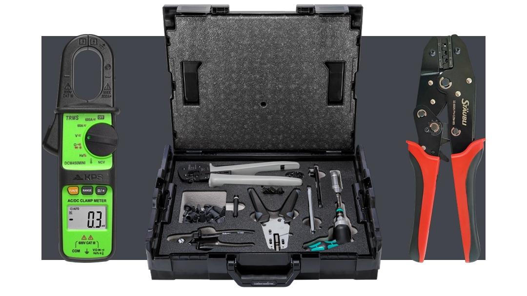 High quality photo of Tools featured on Current Connected's website prominently featuring Staubli Products. Created by Current Connected for their shop categories.