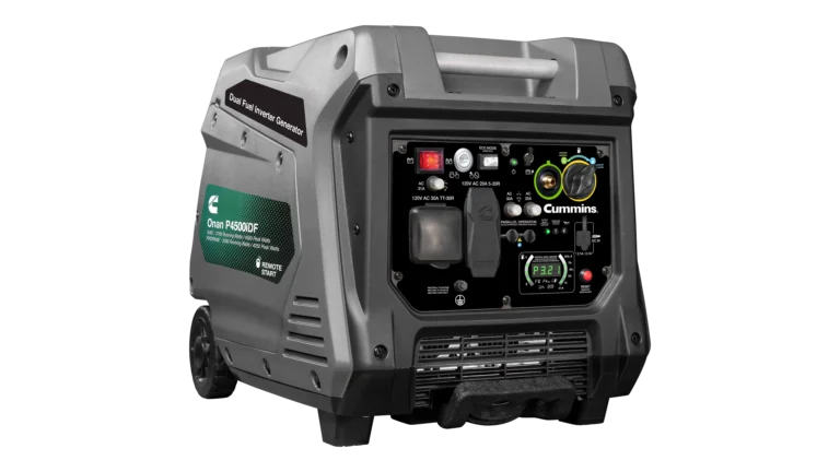 Cummins - A068H732 - Cummins - Onan P4500iDF Dual-Fuel Inverter Generator - Angled Left View
