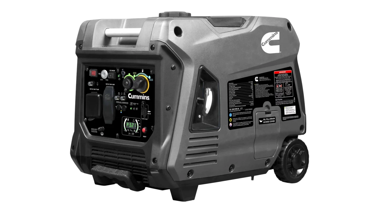 Cummins - A068H732 - Cummins - Onan P4500iDF Dual-Fuel Inverter Generator - Angled Right View