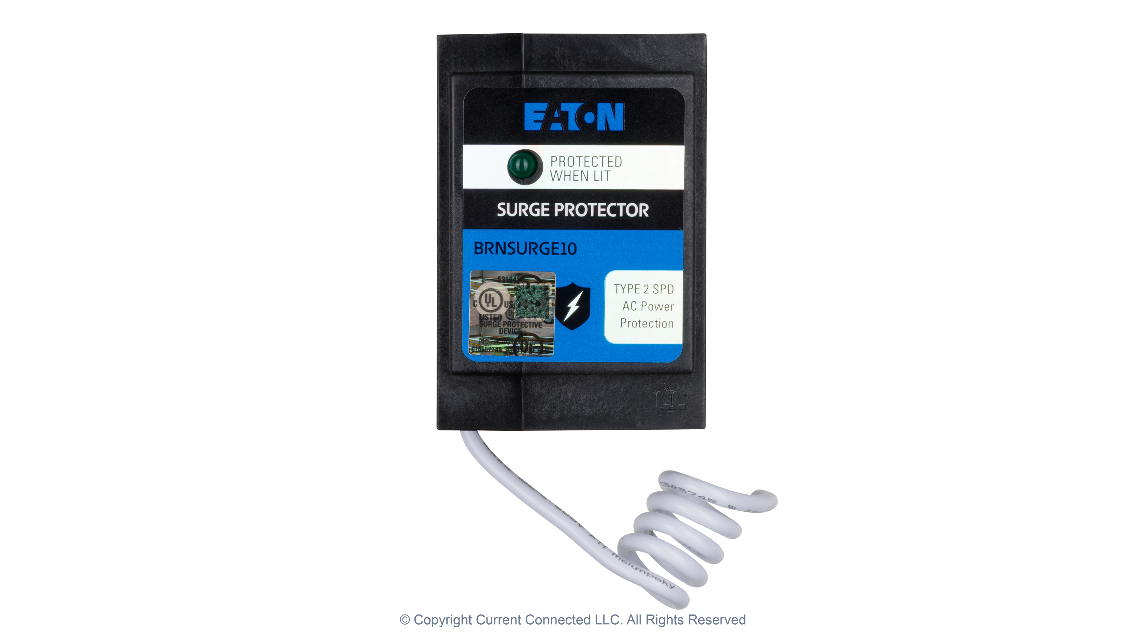 Eaton - BRSSP - BR Plug-in Surge Protector Front View High quality photo of the Eaton - BRSSP - BR Plug-in Surge Protector Front View. Photographed by Current Connected