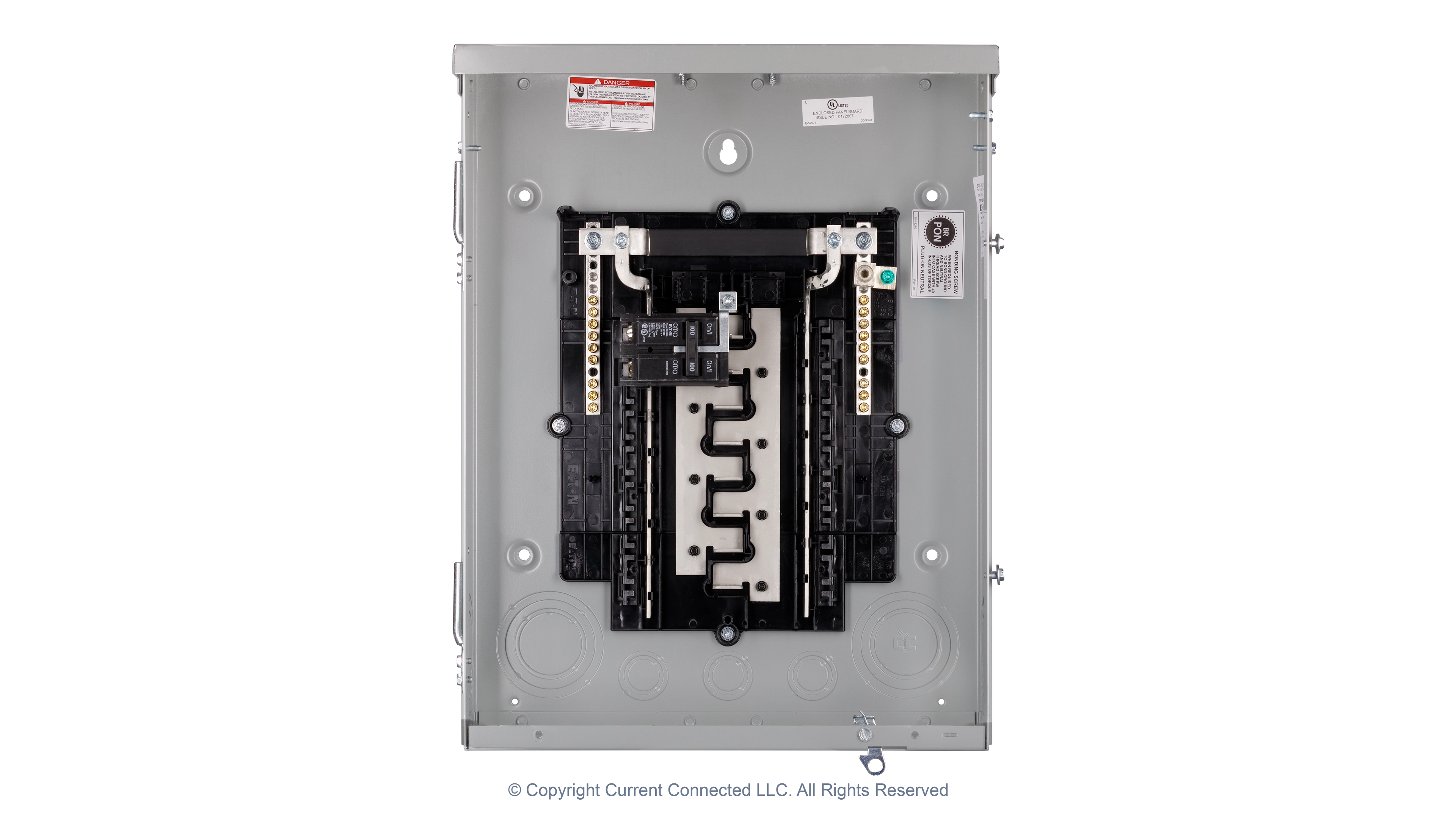 Eaton - BRP125 - BR 125 AMP 16 Circuit Indoor Main Lug Loadcenter - Internal View High quality photo of the Eaton - BRP125 - BR 125 AMP 16 Circuit Indoor Main Lug Loadcenter - Internal View. Photographed by Current Connected