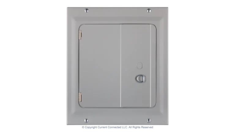 High quality photo of the Eaton - BRP100 - BR 100 AMP 24-Circuit Breaker Panel Kit - Front Closed View. Photographed by Current Connected