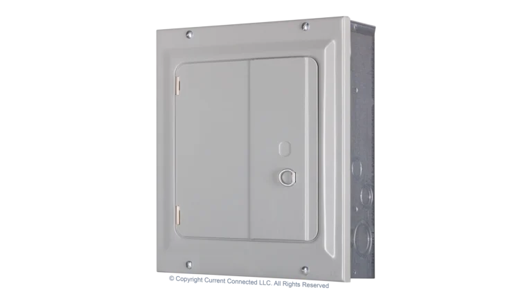 High quality photo of the Eaton - BRP100 - BR 100 AMP 24-Circuit Breaker Panel Kit - Angled Left View. Photographed by Current Connected