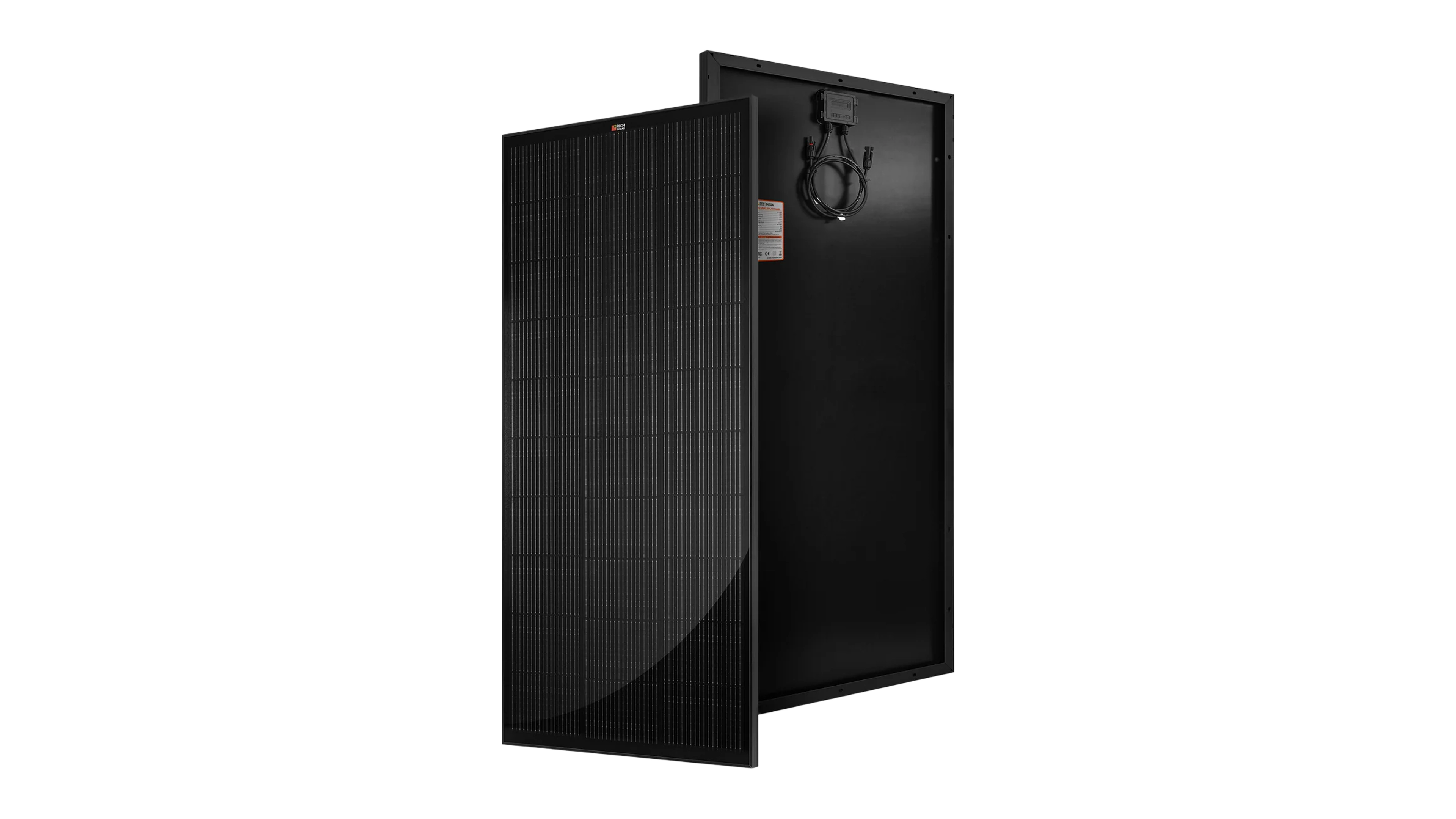 Rich Solar - RS-M200B - Rich Solar 200W Monocrystalline Solar Panel UL Certified Black - Angled View