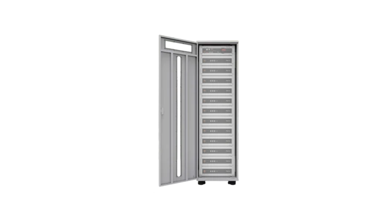 Pytes HV48100 12S Battery Cabinet, 13-Slot Battery Rack for Pytes V5 Batteries and Master Control, IP20 for Indoor Racking