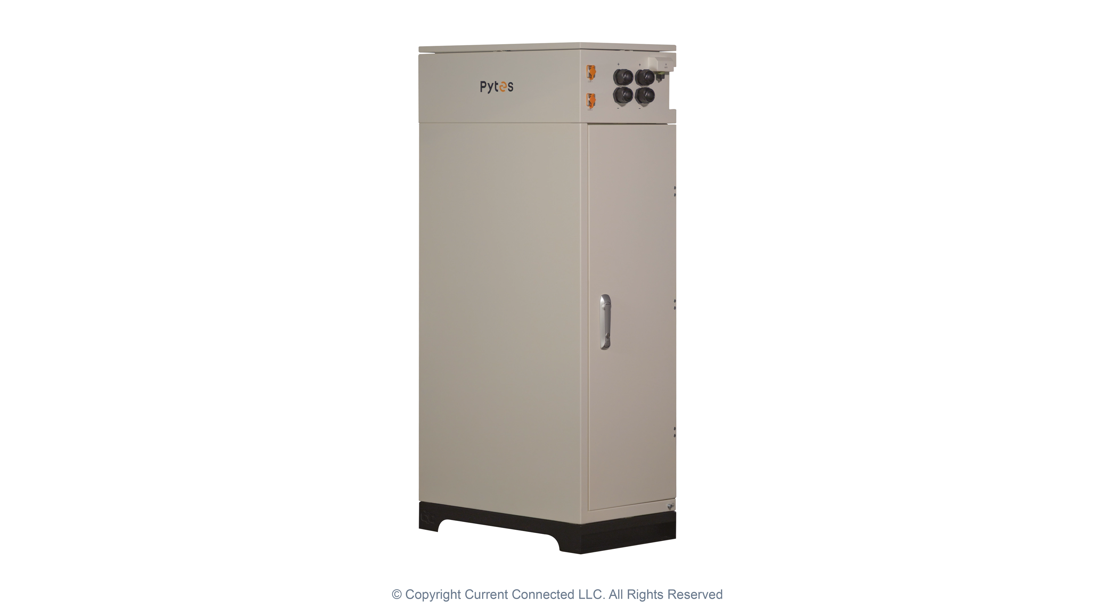 V-BOX-OC-Outdoor-Battery-Cabinet-ISO-FrontRight High quality photo of the Pytes V-BOX-OC Front Right. Photographed by Current Connected