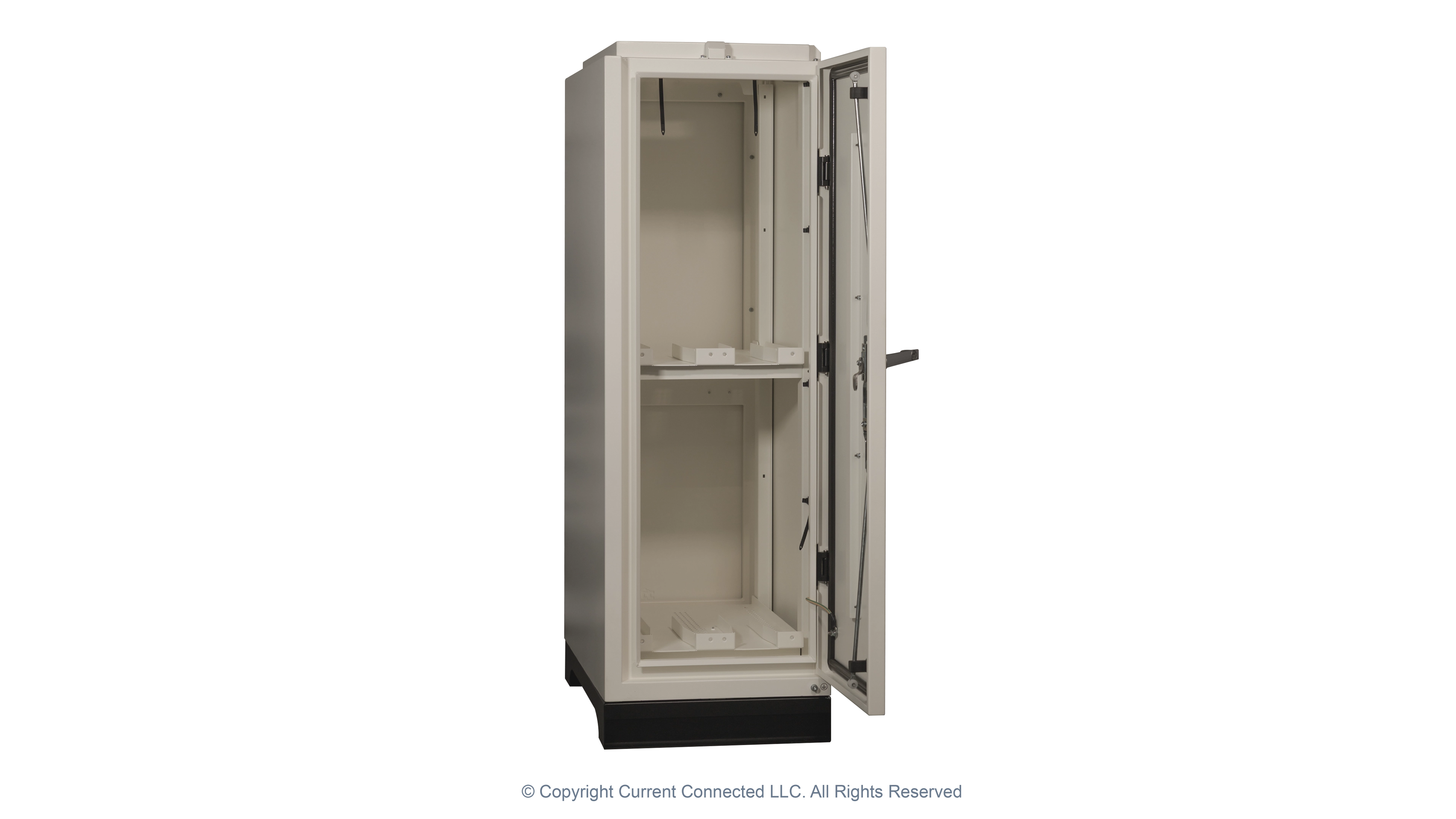 V-BOX-OC-Outdoor-Battery-Cabinet-ISO-Open High quality photo of the Pytes V-BOX-OC Door Open. Photographed by Current Connected