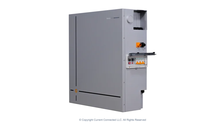 High quality photo of the Pytes V16 Lithium Battery Front Right Open View. Photographed by Current Connected