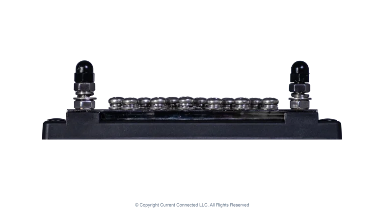 High quality photo of the Pytes 300A Busbars Front View without cover. Photographed by Current Connected