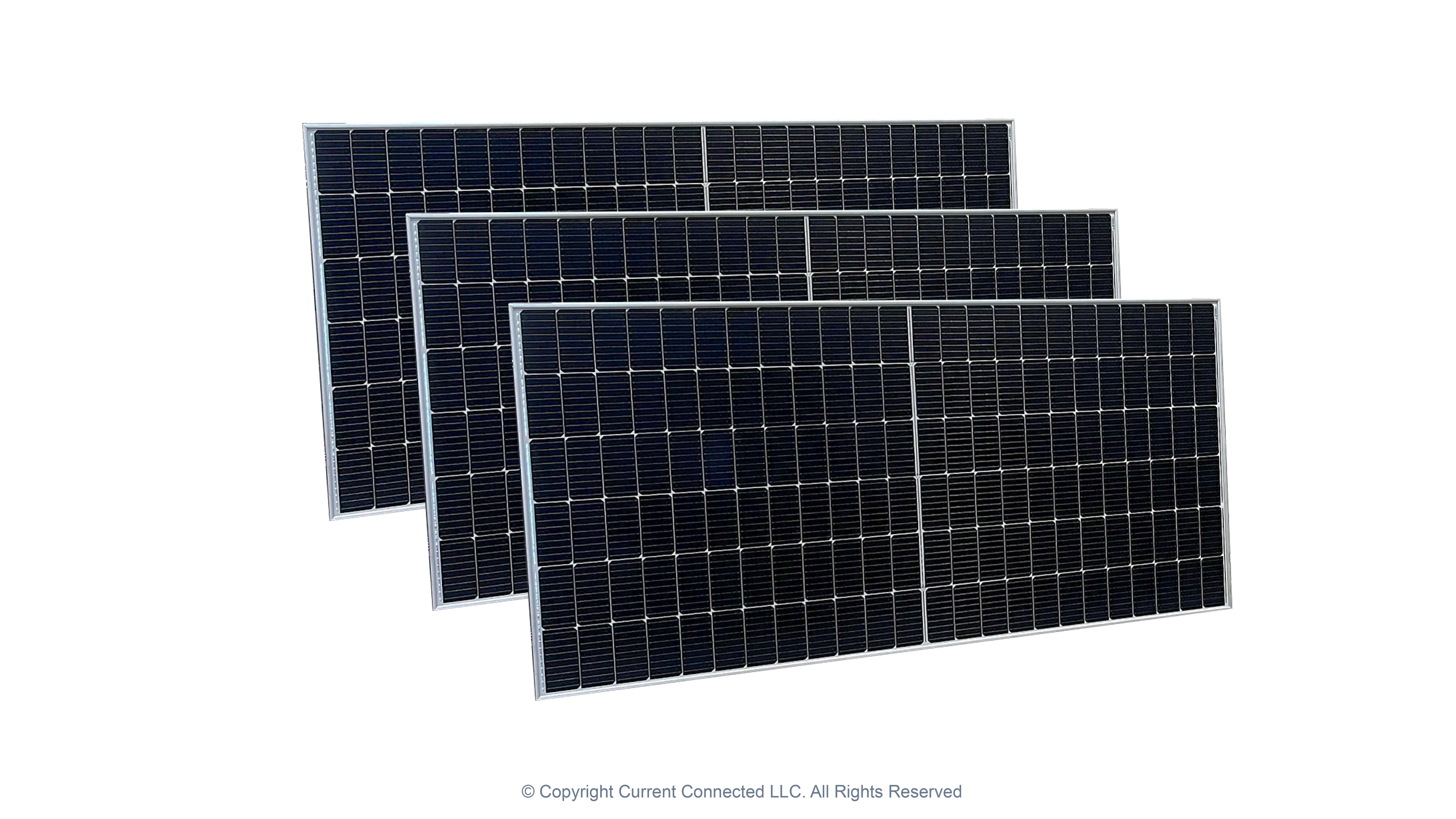 High quality photo of the BlueSun Solar 460W Bifacial Front View. Photographed by Current Connected